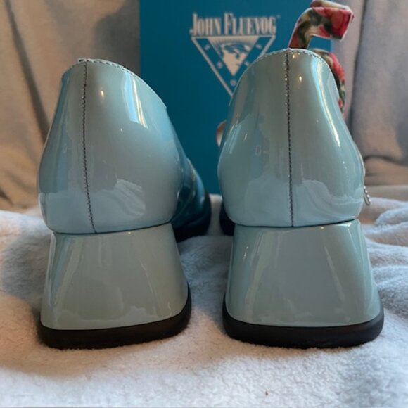 John Fluevog Paulson Light Blue Size 7 Like New Never worn Chunky Retro Boho Vog - Picture 4 of 16